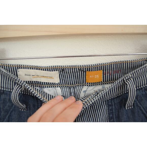PIlcro Anthropologie Railroad Stripe Shorts Size 25 - Picture 4 of 7